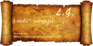 Lebó Gergely névjegykártya